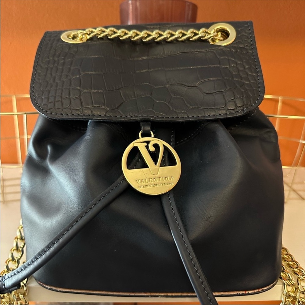 Valentina Blue 🔵 Backpack with Gold Accents💙